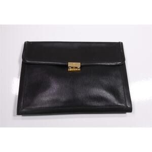 Dunhill Vintage Black Leather Portfolio Document Case Briefcase Made in France